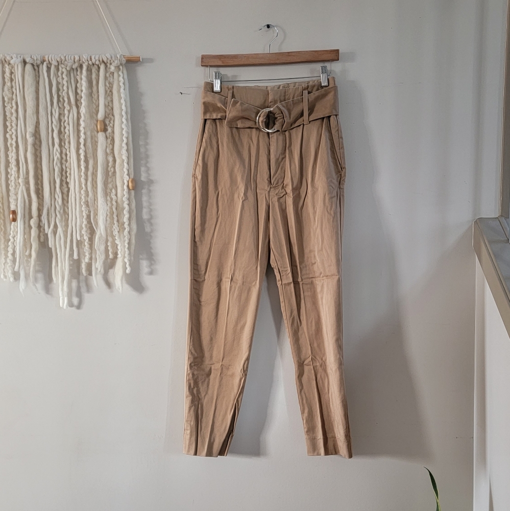 Massimo Dutti belted trouser pant